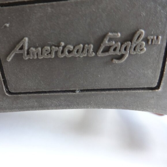 American Eagle women's strappy sandals size 6 1/2, brown with 1" wedge heels VGC - Picture 6 of 13